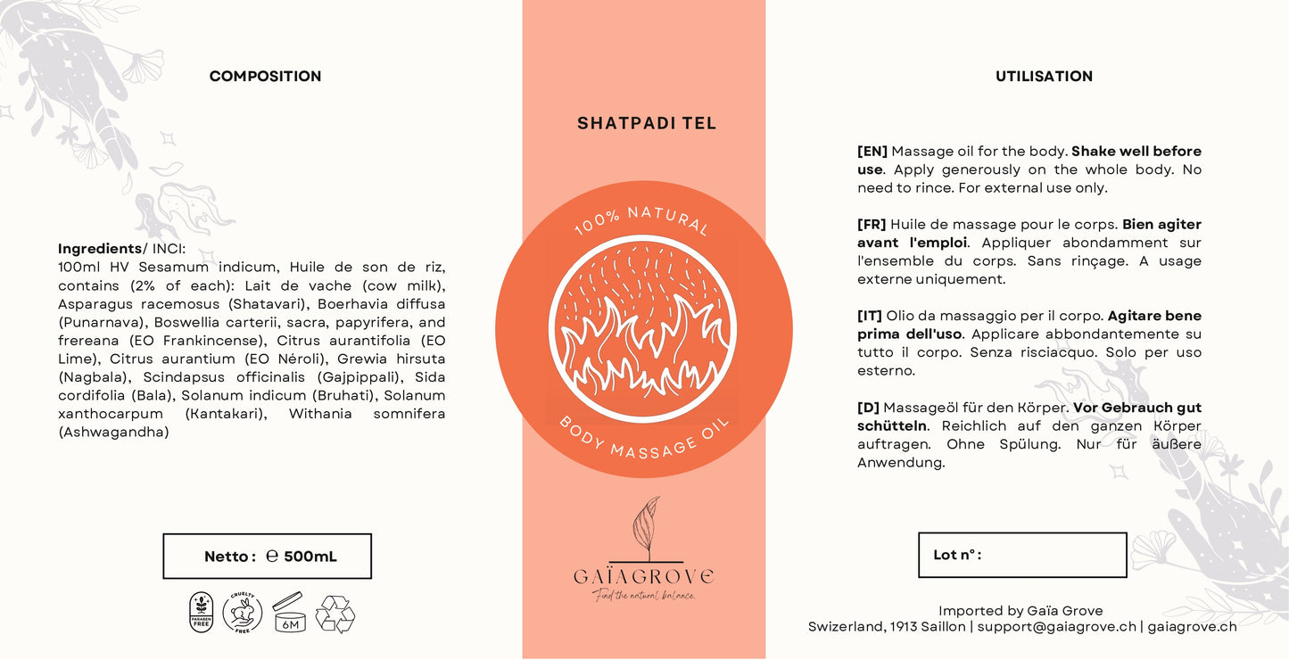 Huile de massage Shatpadi