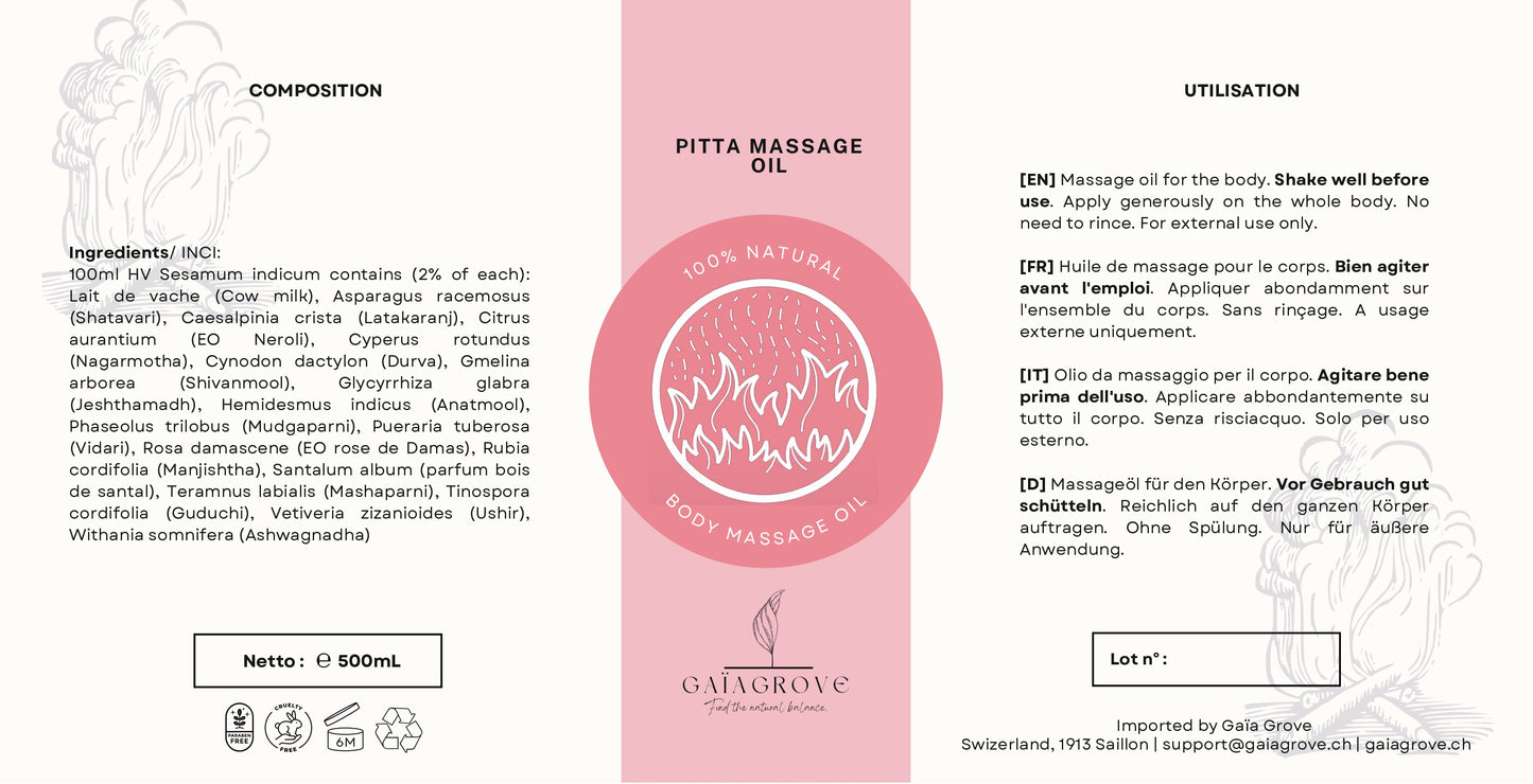 Huile de massage Pitta